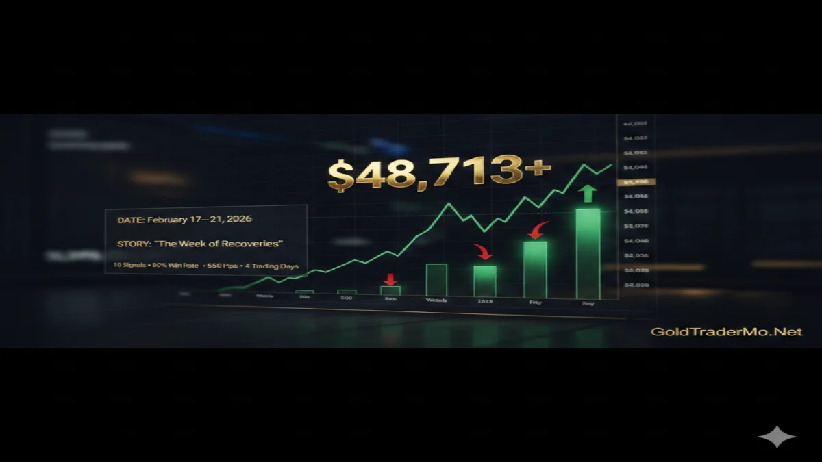 Weekly Gold Trading Summary: February 17–21, 2026 — +550 Pips, 80% Win Rate