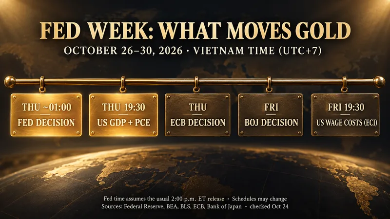 Fed week catalysts in Vietnam time: Fed statement around 01:00 Thursday, US GDP and PCE 19:30 Thursday, ECI 19:30 Friday
