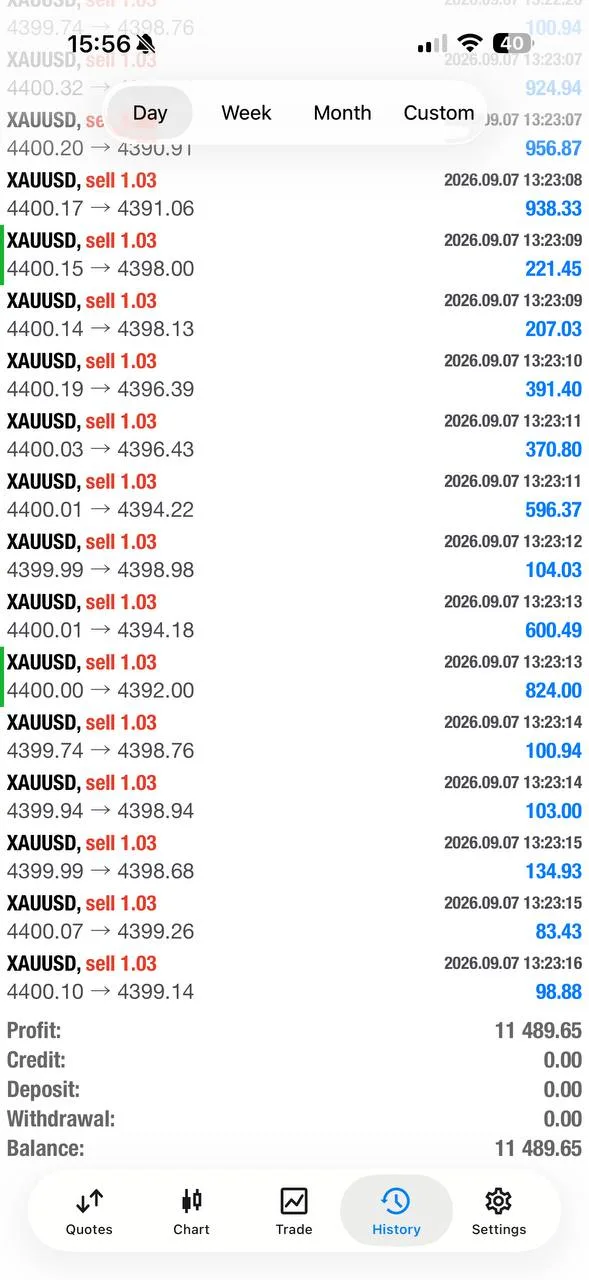 Weekly trade-proof screenshot from 2026-09-07.