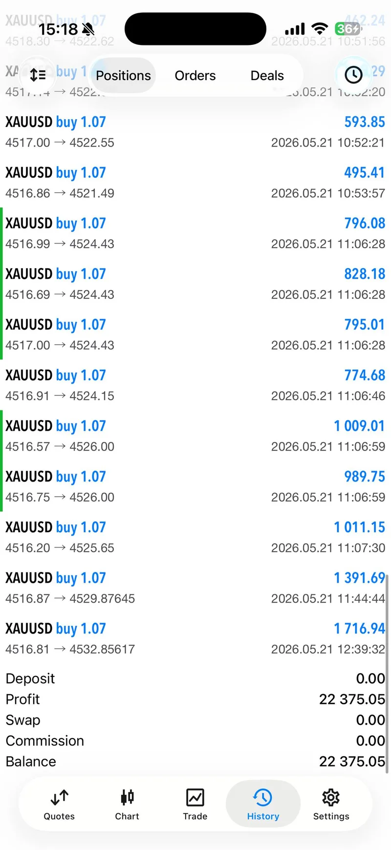 Weekly trade-proof screenshot from 2026-05-21.