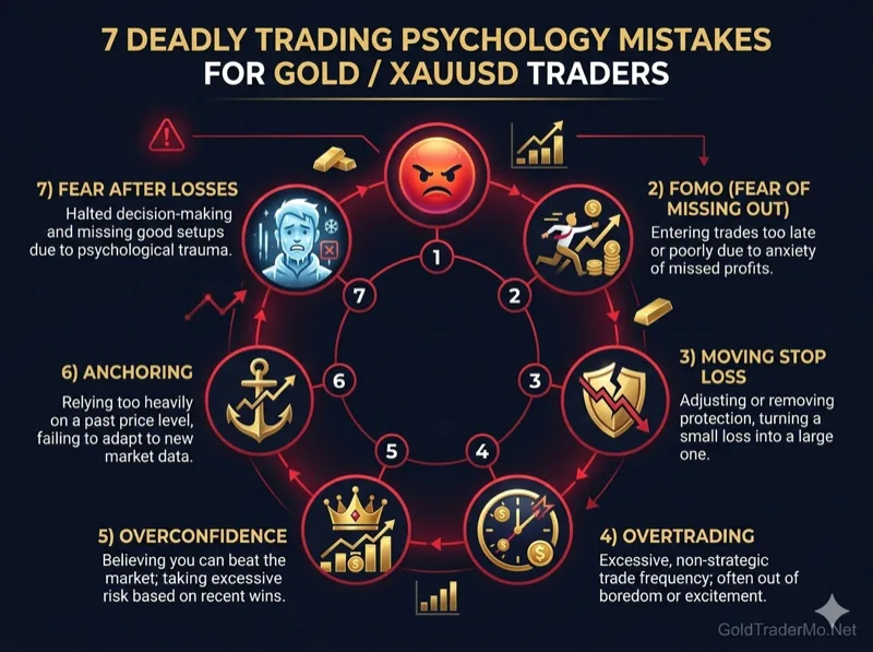 Top 7 psychological mistakes gold traders make with XAUUSD scenarios