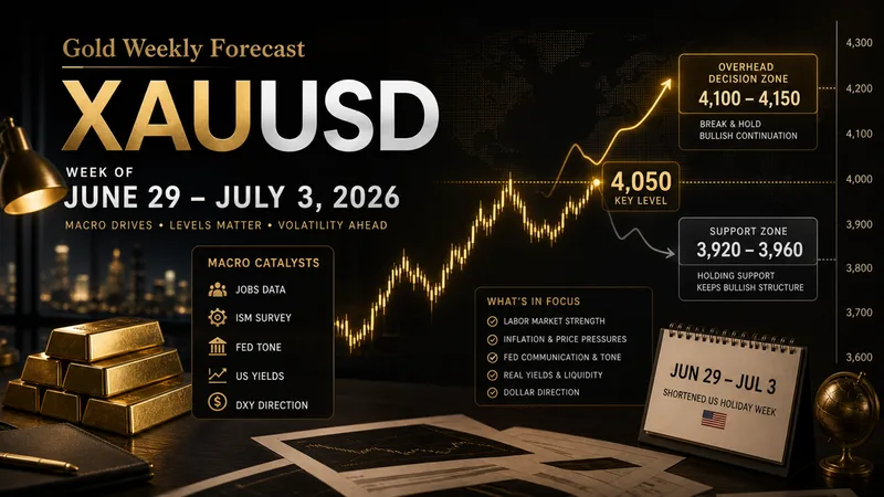 Weekly Gold Forecast June 29-July 3, 2026 | XAUUSD Outlook