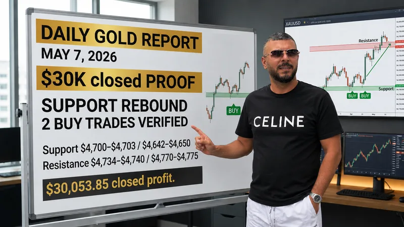 Daily Gold Trading Report - May 7, 2026: $30K Closed, 6 TPs Done