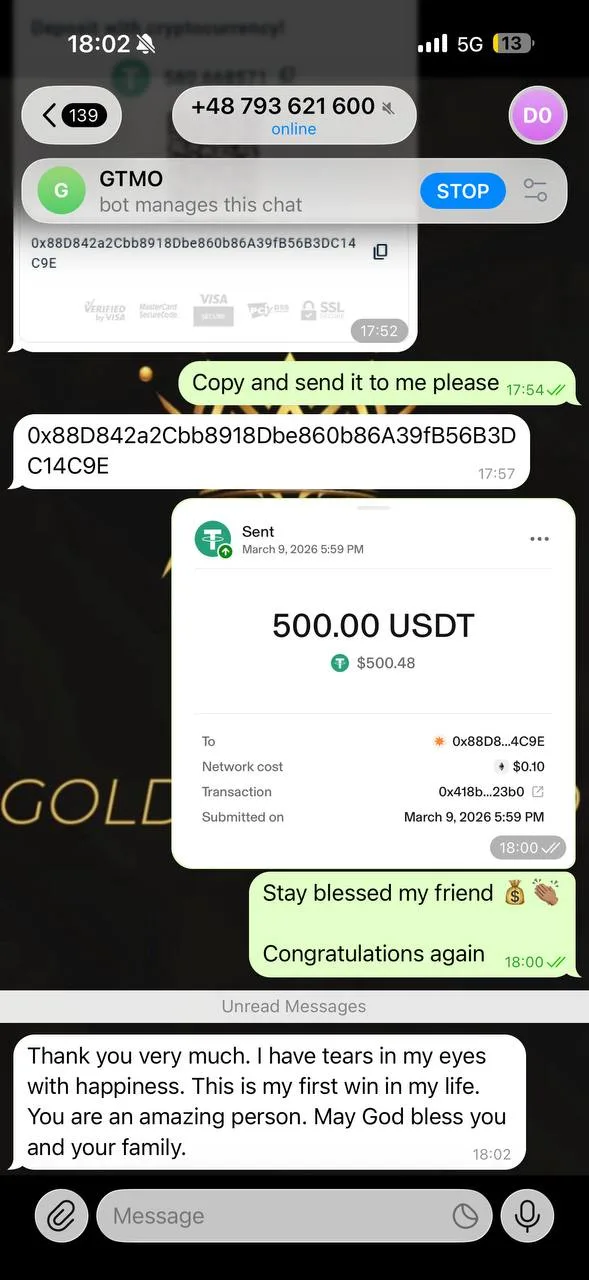 GTMO $10,000 giveaway progress — 7 winners paid $500 each